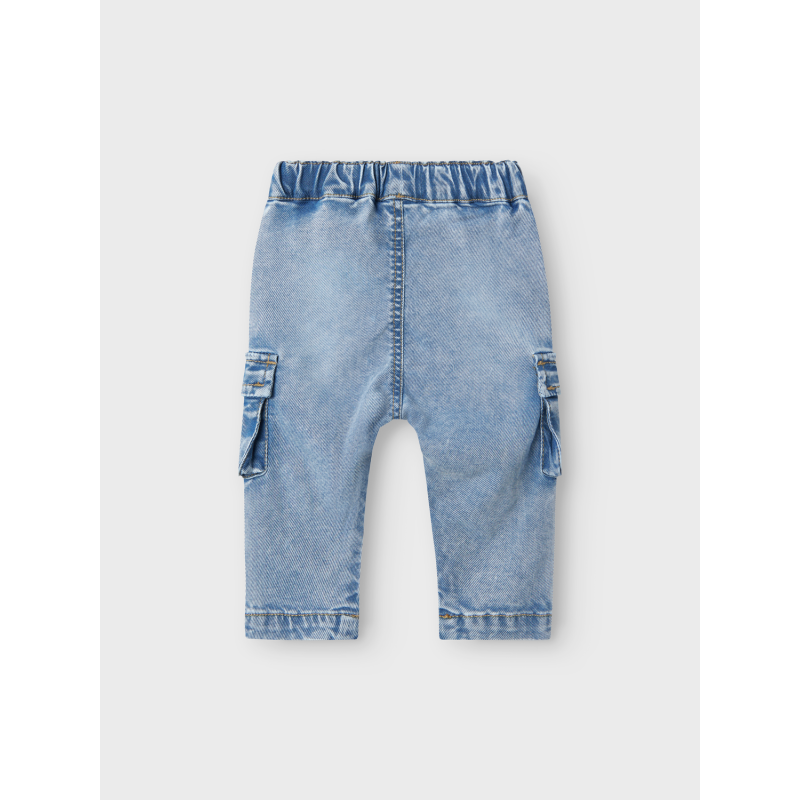 NAME IT Ben Baggy Cargo Jeans 2727-Yb - Medium Blue Denim
