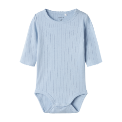NAME IT Bega Langærmet Body - Subdued Blue