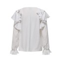 JDY Beth Frill Bluse - Cloud Dancer