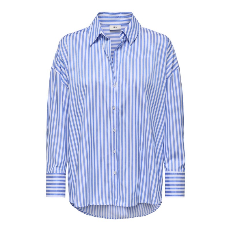 JDY Vesper Stribet Skjorte - Cloud Dancer / Cornflower Blue