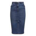 JDY Moon Højtaljede Midi Slit Skirt Mix Denim - Dark Blue Denim
