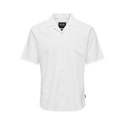ONLY & SONS Caiden S/S Hør Skjorte - Hvid