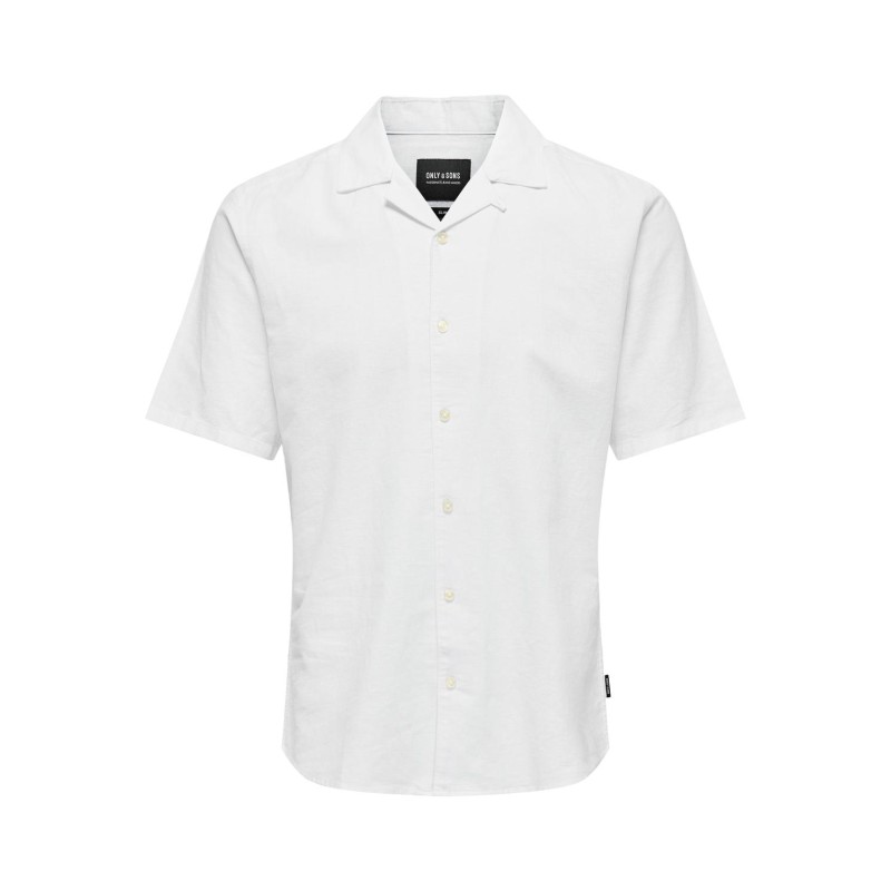 ONLY & SONS Caiden S/S Hør Skjorte - Hvid