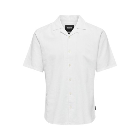 ONLY & SONS Caiden S/S Hør Skjorte - Hvid