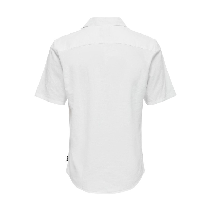 ONLY & SONS Caiden S/S Hør Skjorte - Hvid