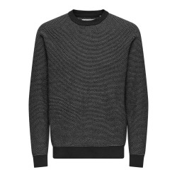 ONLY & SONS Onsmorgan Reg 12 Structure Crew Knit - Navy Blazer