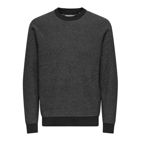 ONLY & SONS Onsmorgan Reg 12 Structure Crew Knit - Navy Blazer