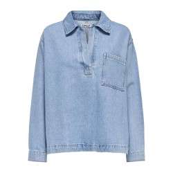 ONLY Birdie L/S Denim Skjorte - Light Blue Denim