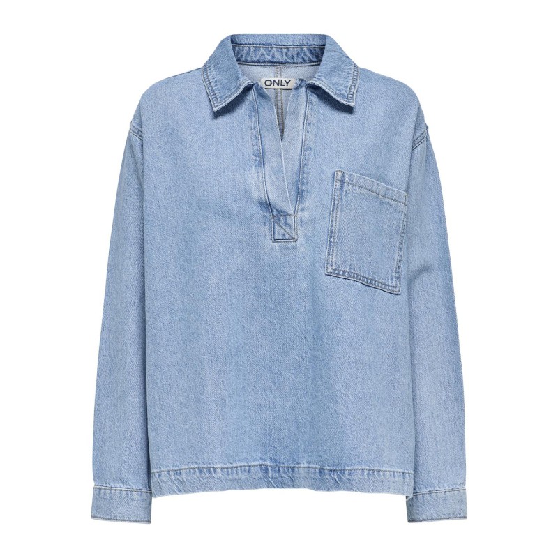 ONLY Birdie L/S Denim Skjorte - Light Blue Denim