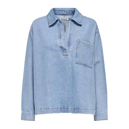 ONLY Birdie L/S Denim Skjorte - Light Blue Denim