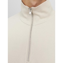 JACK & JONES Jorvesterbro Sweat Quarter Zip Hn - Moonbeam