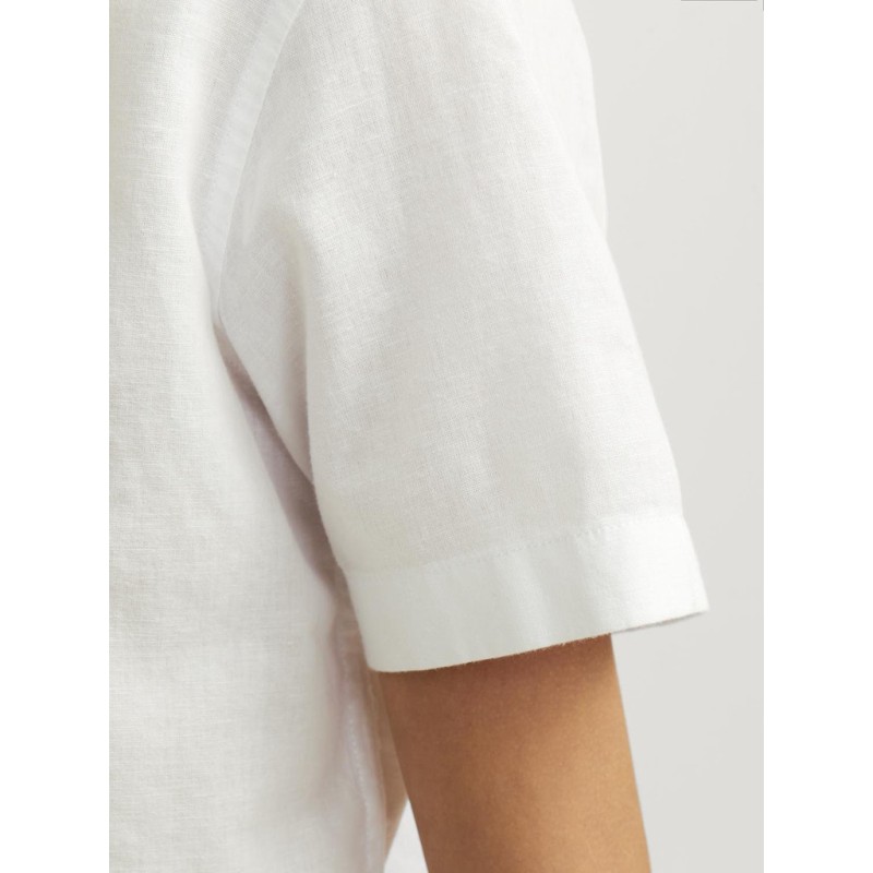 JACK & JONES Junior Hør S/S Skjorte - White