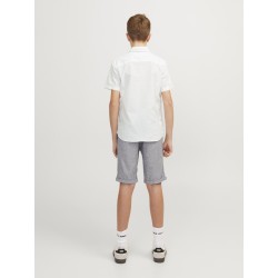 JACK & JONES Junior Hør S/S Skjorte - White