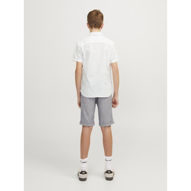 JACK & JONES Junior Hør S/S Skjorte - White