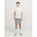 JACK & JONES Junior Hør S/S Skjorte - White