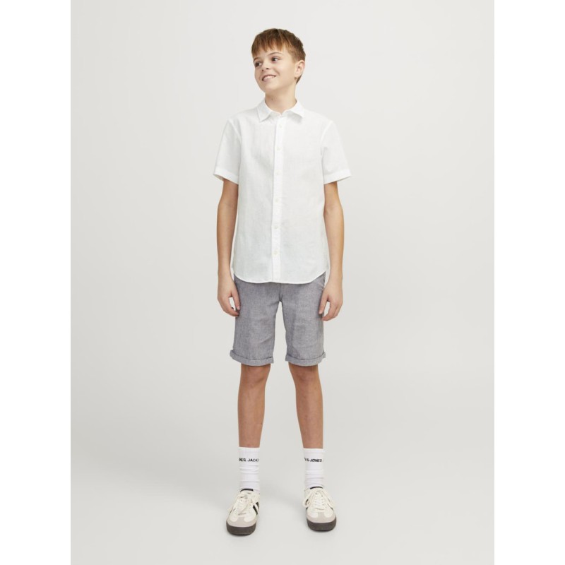 JACK & JONES Junior Hør S/S Skjorte - White
