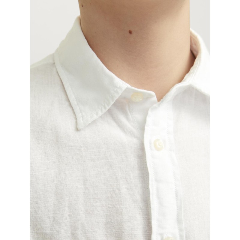 JACK & JONES Junior Hør S/S Skjorte - White