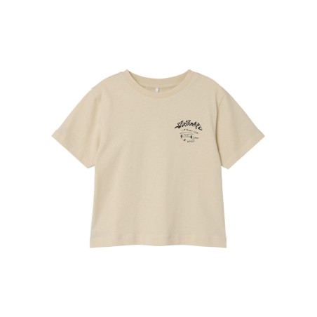 NAME IT Mini Lasso S/S Top - White Swan/Sort