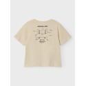 NAME IT Mini Lasso S/S Top - White Swan/Sort