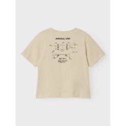 NAME IT Mini Lasso S/S Top - White Swan/Sort