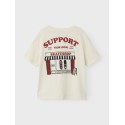 NAME IT Mini Lasso S/S Top - White Swan/Rød