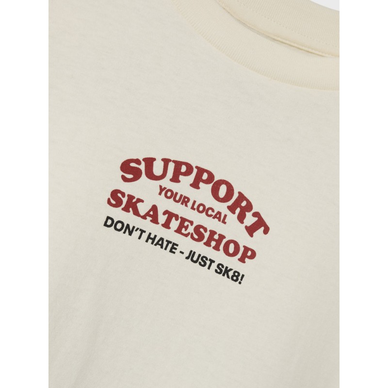 NAME IT Mini Lasso S/S Top - White Swan/Rød