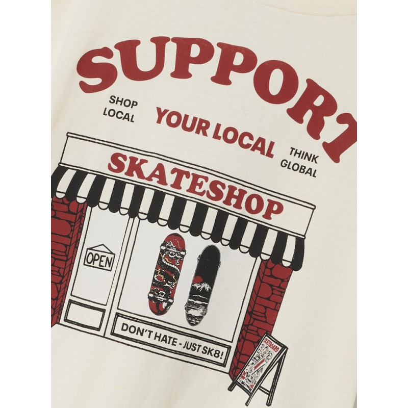 NAME IT Kids Lasso S/S T-shirt - White Swan/Rød