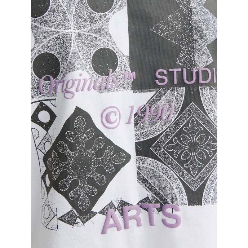 JACK & JONES Junior Noho Ryg Grafisk T-shirt - Bright White