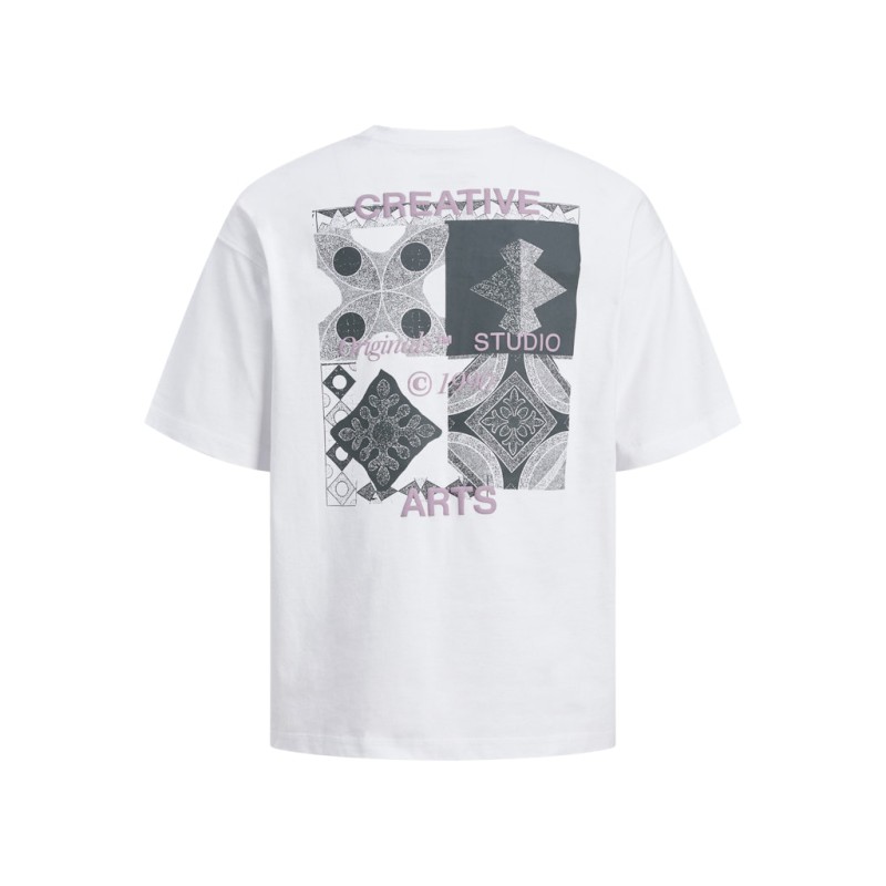 JACK & JONES Junior Noho Ryg Grafisk T-shirt - Bright White