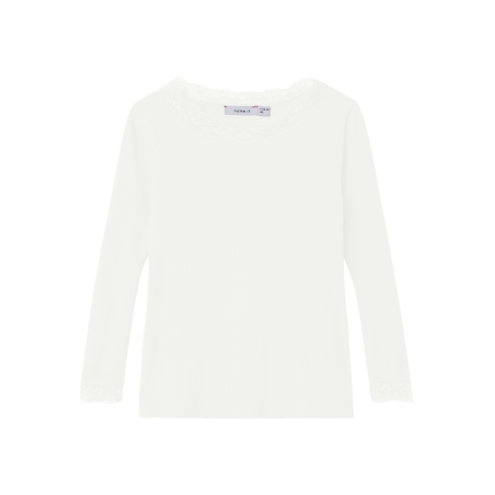 NAME IT Namma Langærmet Slim Top - Bright Hvid