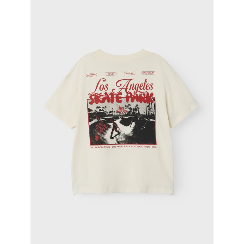 NAME IT Kids Luve "Skate Park" T-shirt - White Swan