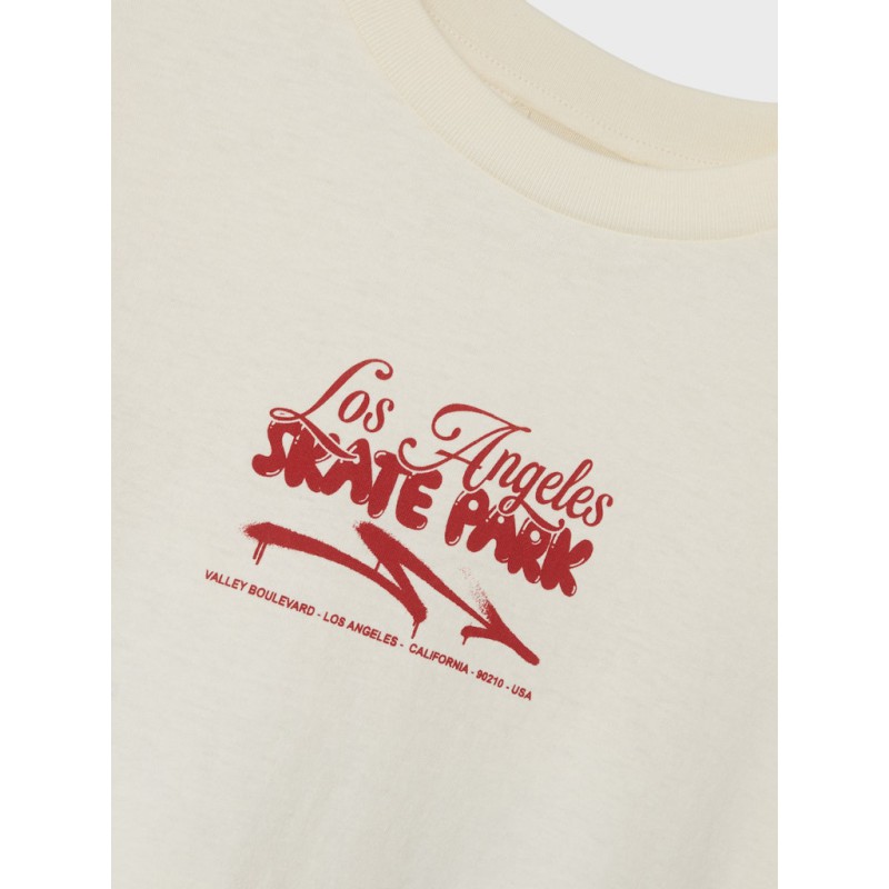 NAME IT Kids Luve "Skate Park" T-shirt - White Swan