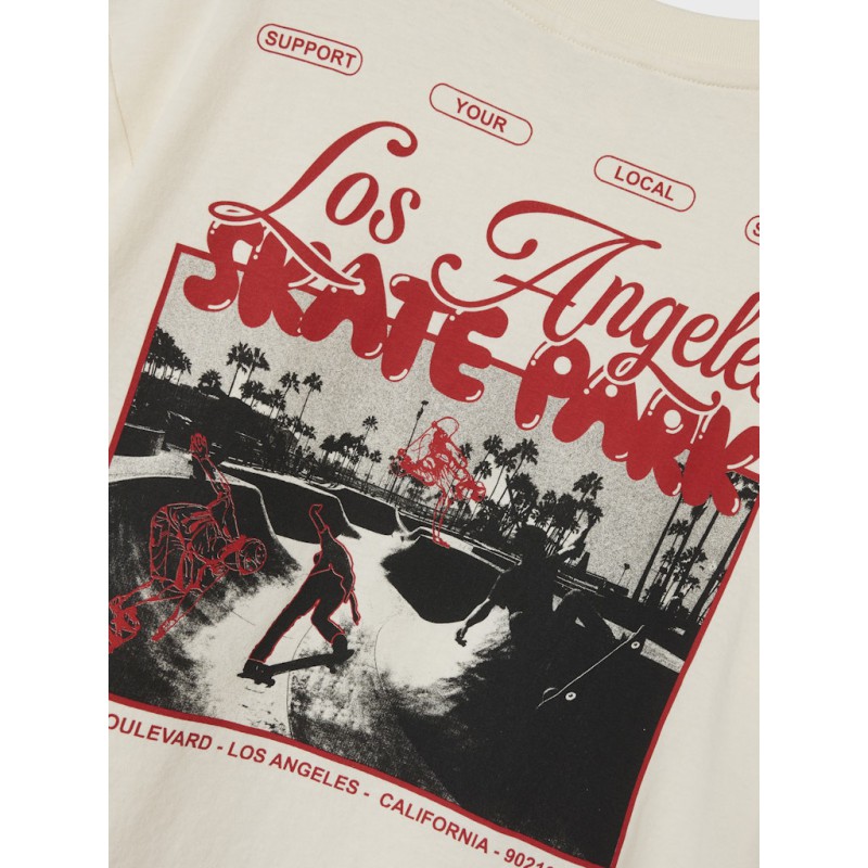NAME IT Kids Luve "Skate Park" T-shirt - White Swan