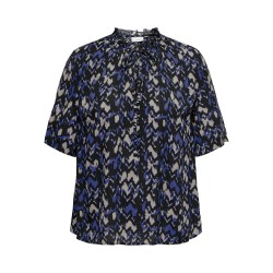 ONLY CARMAKOMA Yaya Life 2/4 V-Neck Top Aop - Clematis Blue