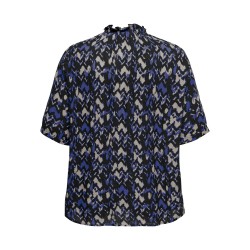 ONLY CARMAKOMA Yaya Life 2/4 V-Neck Top Aop - Clematis Blue