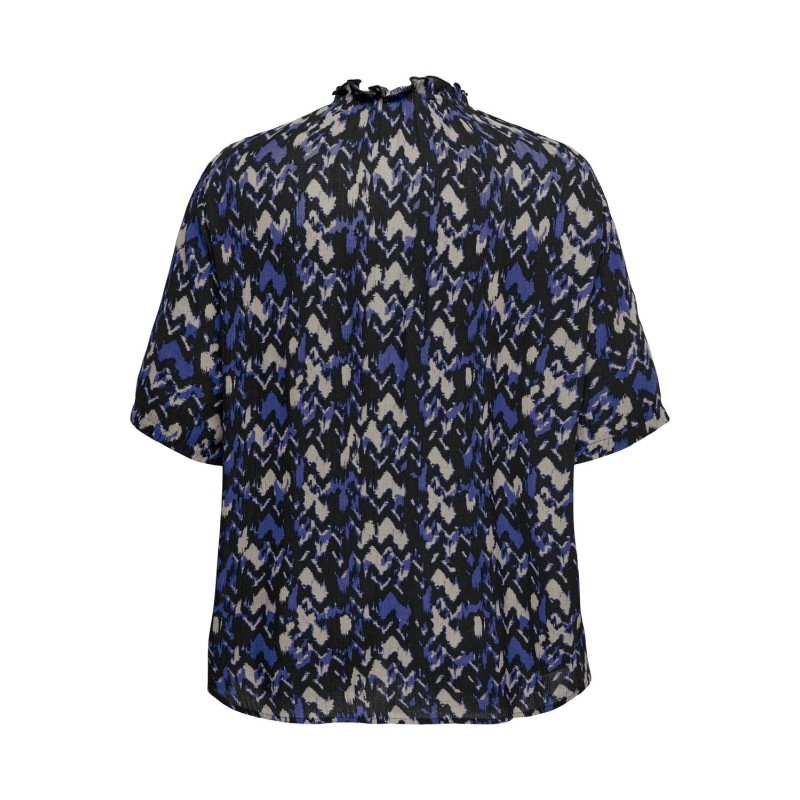 ONLY CARMAKOMA Yaya Life 2/4 V-Neck Top Aop - Clematis Blue