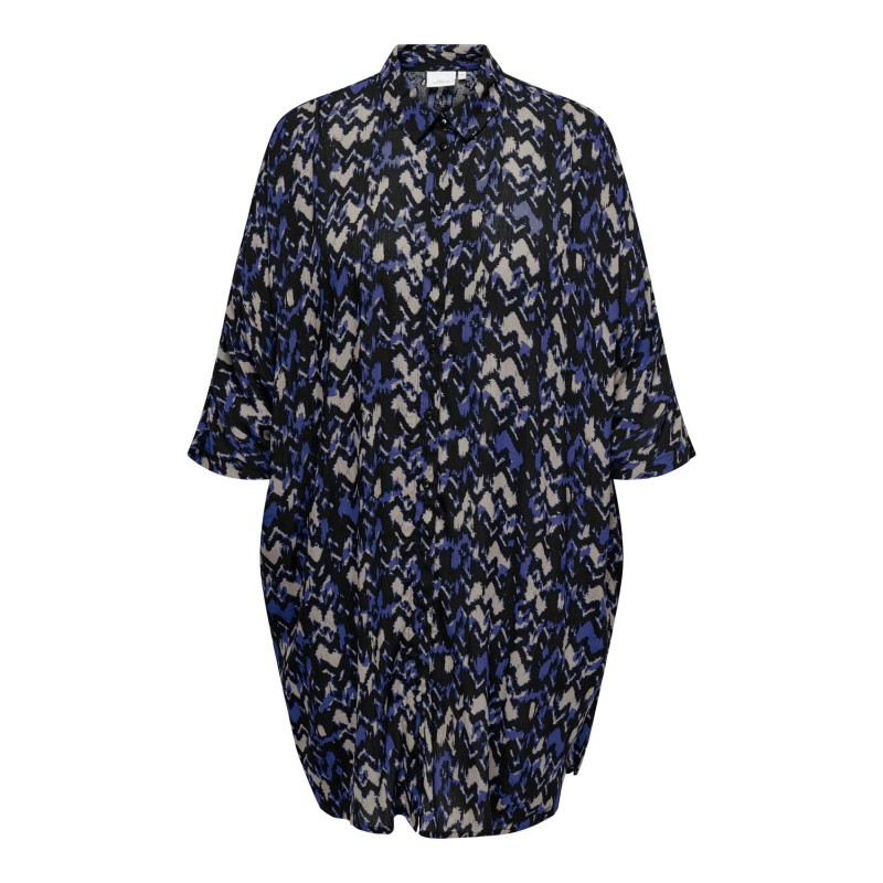 ONLY CARMAKOMA Yaya Life 3/4 Tunic Shirt Aop - Clematis Blue