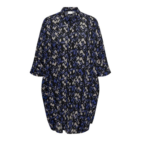 ONLY CARMAKOMA Yaya Life 3/4 Tunic Shirt Aop - Clematis Blue