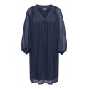 ONLY CARMAKOMA Anine Life 3/4 V-Neck Knee Kjole Vævet - Naval Academy