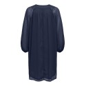 ONLY CARMAKOMA Anine Life 3/4 V-Neck Knee Kjole Vævet - Naval Academy