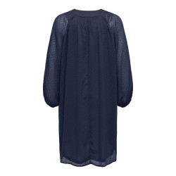 ONLY CARMAKOMA Anine Life 3/4 V-Neck Knee Kjole Vævet - Naval Academy