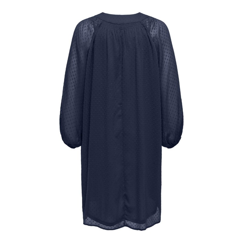 ONLY CARMAKOMA Anine Life 3/4 V-Neck Knee Kjole Vævet - Naval Academy