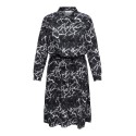 ONLY CARMAKOMA Ammia Langærmet Midi Shirt Kjole Aop - Sort Beauty