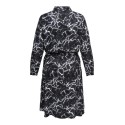 ONLY CARMAKOMA Ammia Langærmet Midi Shirt Kjole Aop - Sort Beauty