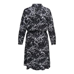 ONLY CARMAKOMA Ammia Langærmet Midi Shirt Kjole Aop - Sort Beauty