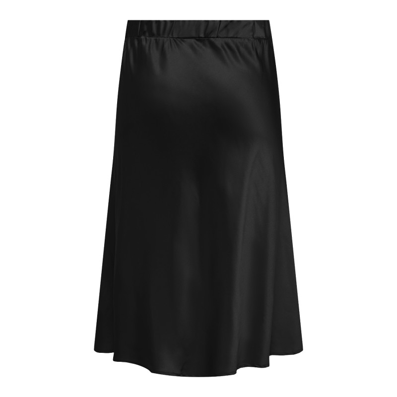 ONLY CARMAKOMA Domina Satin Calf Skirt Vævet - Sort