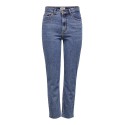ONLY Emily HW Raw Ankel Jeans - Dark Blue Denim