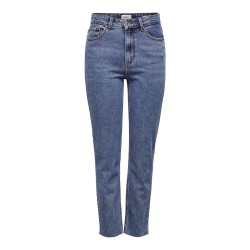 ONLY Emily HW Raw Ankel Jeans - Dark Blue Denim