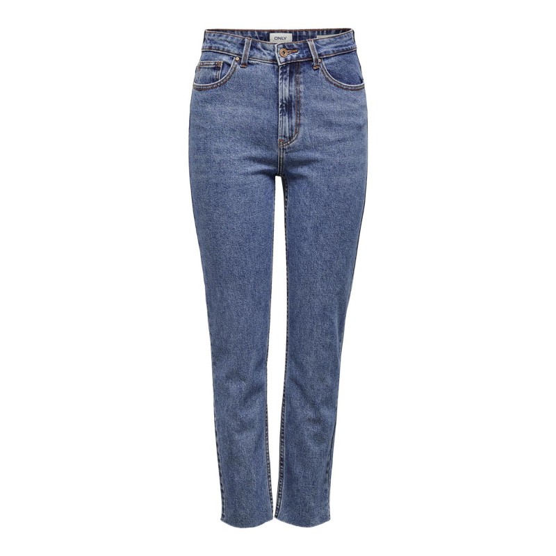 ONLY Emily HW Raw Ankel Jeans - Dark Blue Denim