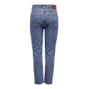 ONLY Emily HW Raw Ankel Jeans - Dark Blue Denim